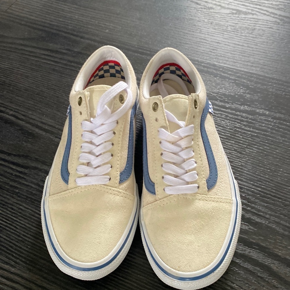 🍍 Vans Skate Old Skool Raw Canvas Classic White Mens Skateboard Shoes🍍SIZE 7🍍
